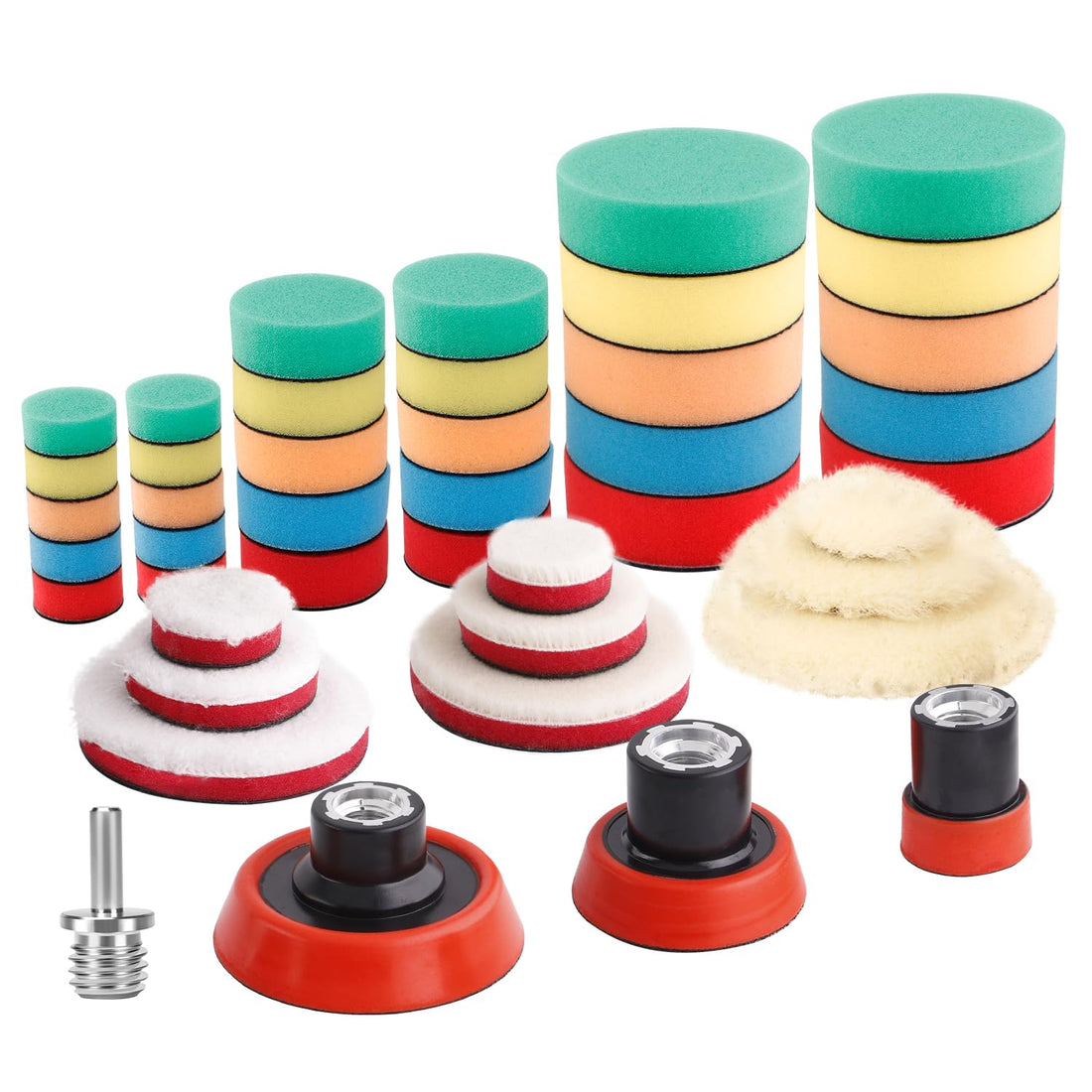 Polishing Sponge Wool Buffing Pads Set for Car Polishers Polishing Machine with 1pcs M14 Drill Adapter for Polishing